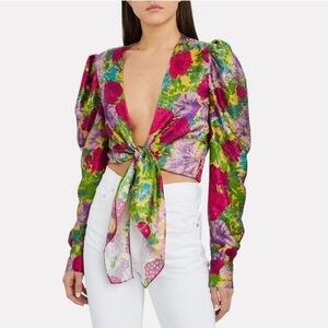 Ronny Kobo Bianca Floral Tie Top